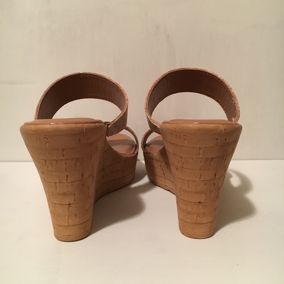 Nordstrom Italian Shoemakers metallic cork wedge 7 - Picture 3 of 7